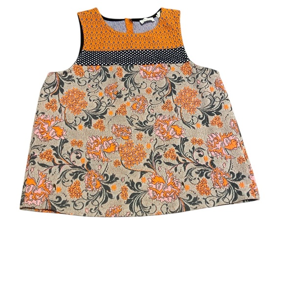 meadow Rue by Anthropology Tops - Orange and Black Floral Tank Top